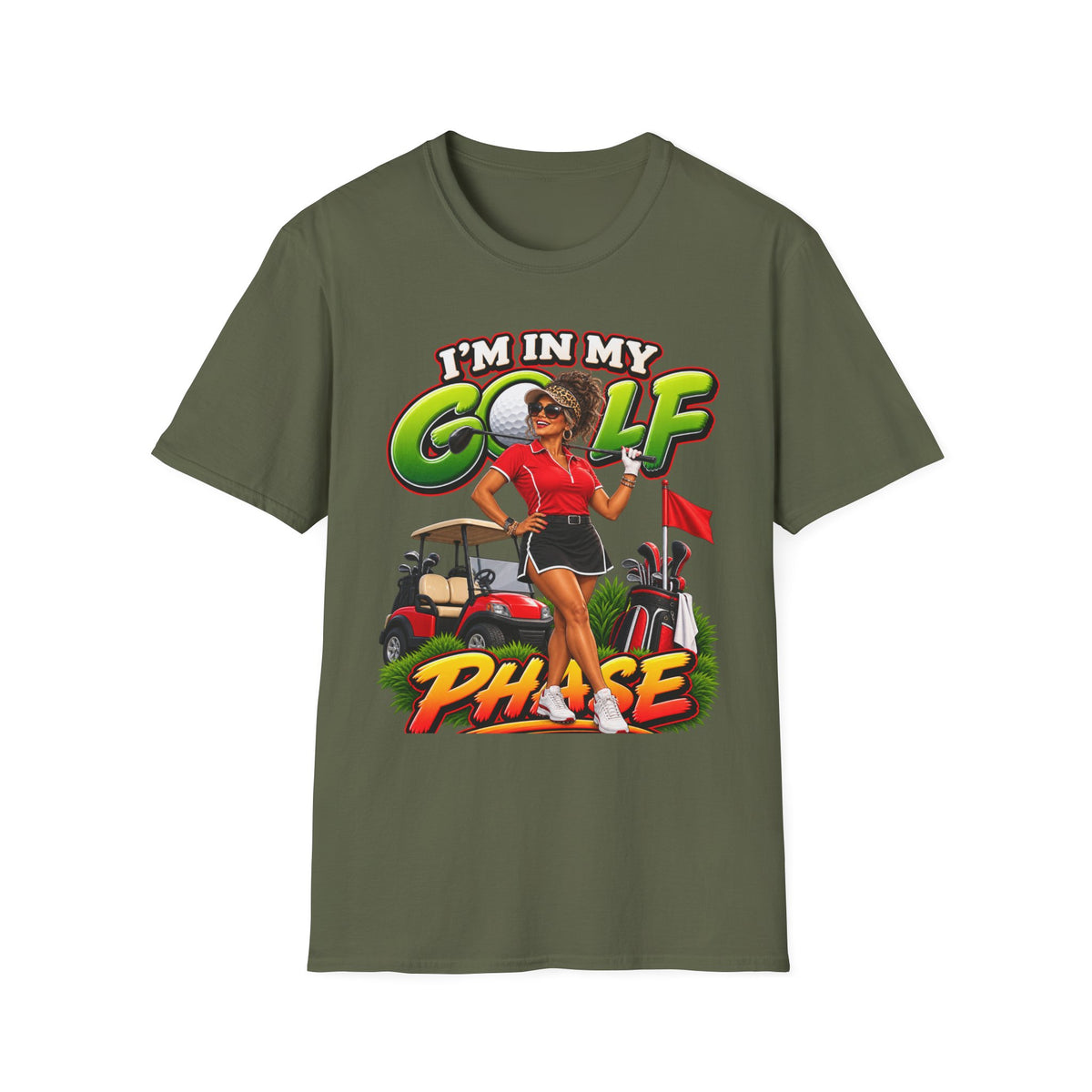 Golf T‑Shirt — "I’m In My Golf Phase" / "What Phase Are You In?" Retro Golf Graphic Tee