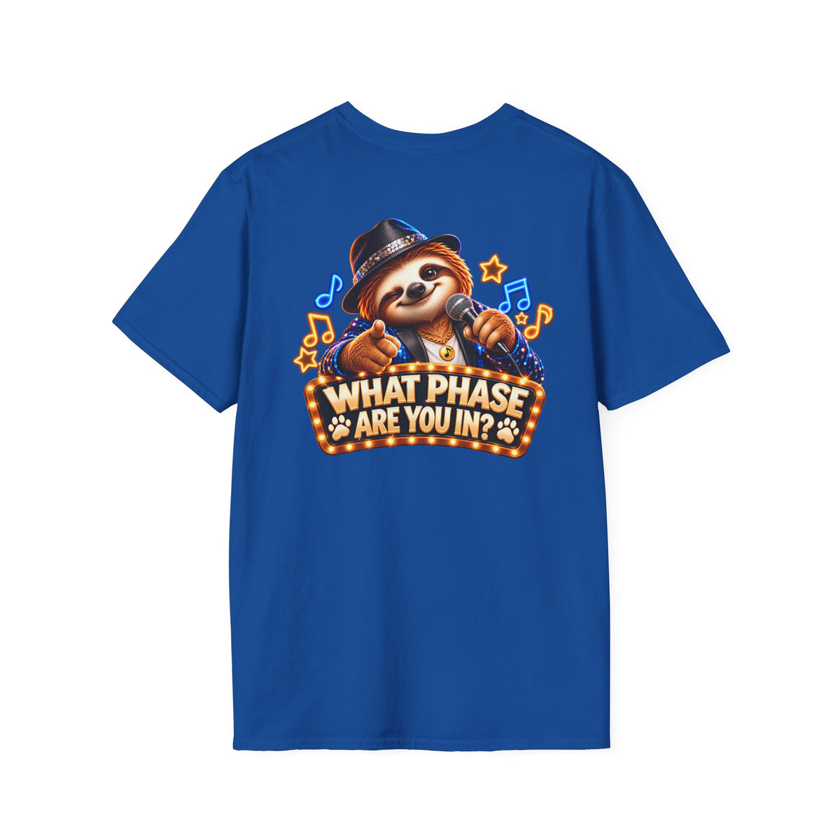 What Phase Are You In? Karaoke Sloth Graphic T-Shirt