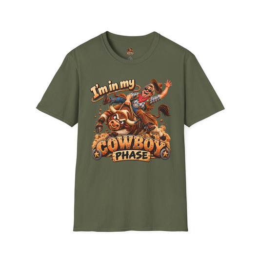 I’m in My Cowboy Phase Funny Bull Riding Graphic T-Shirt