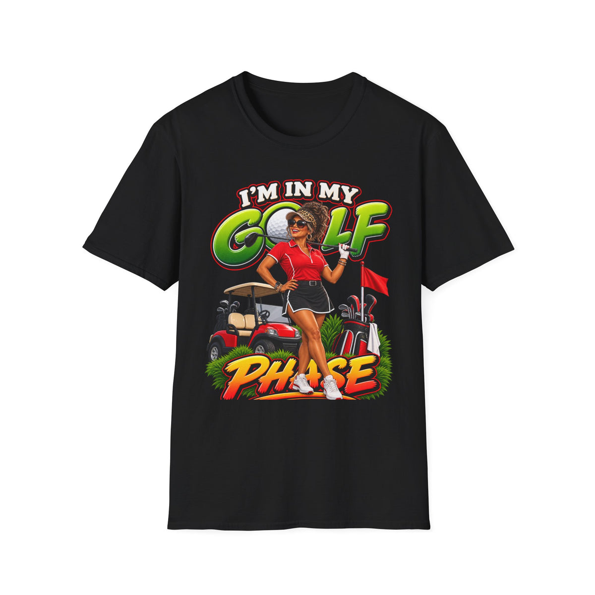 Golf T‑Shirt — "I’m In My Golf Phase" / "What Phase Are You In?" Retro Golf Graphic Tee
