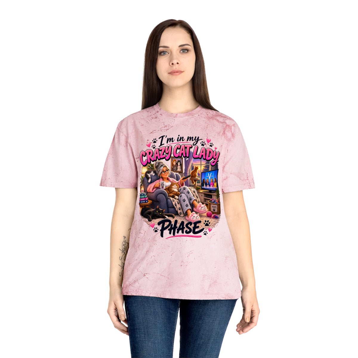 I’m in My Crazy Cat Lady Phase Funny Cat Mom Graphic T-Shirt