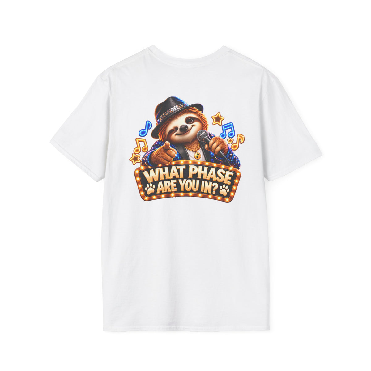 What Phase Are You In? Karaoke Sloth Graphic T-Shirt