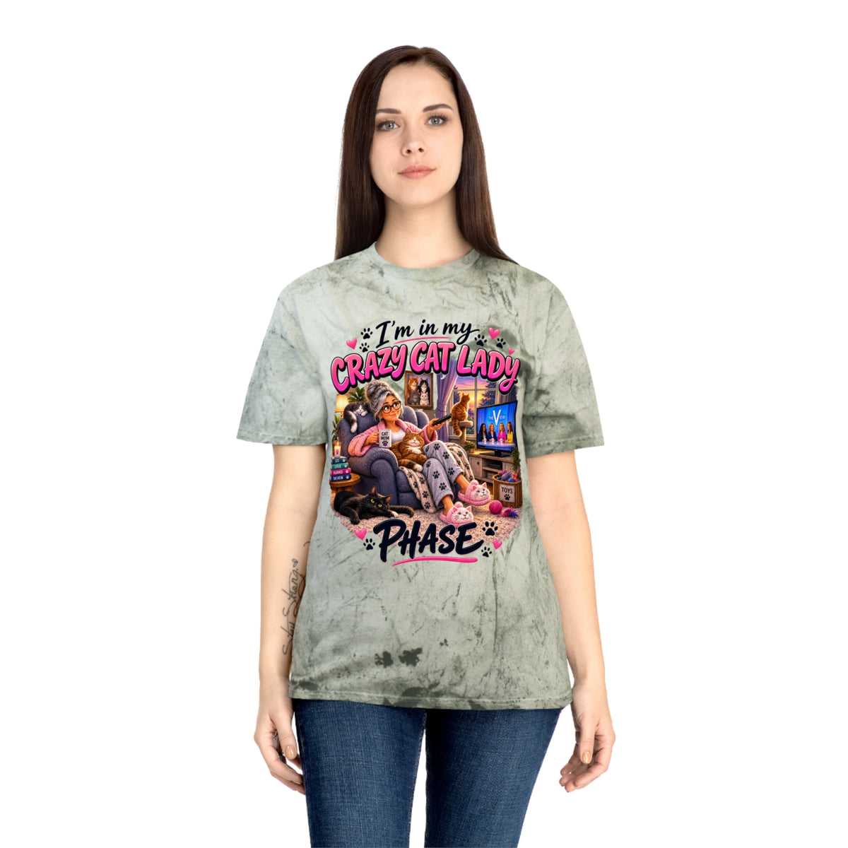 I’m in My Crazy Cat Lady Phase Funny Cat Mom Graphic T-Shirt