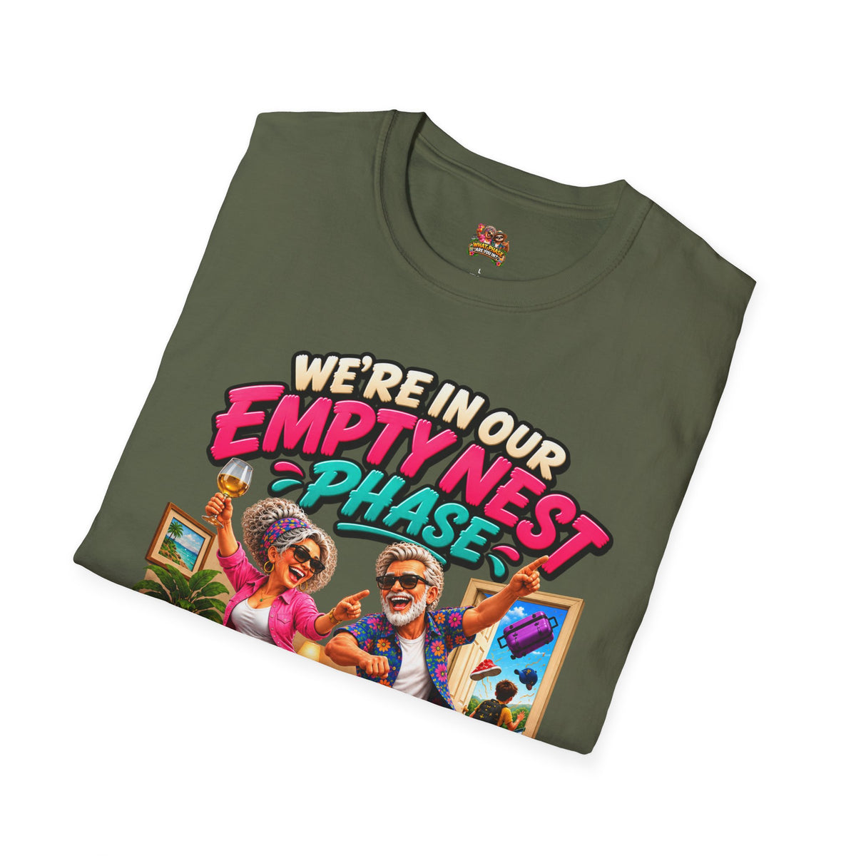 Empty Nest Phase T-Shirt — Fun Retro Parents Retirement Celebration Tee