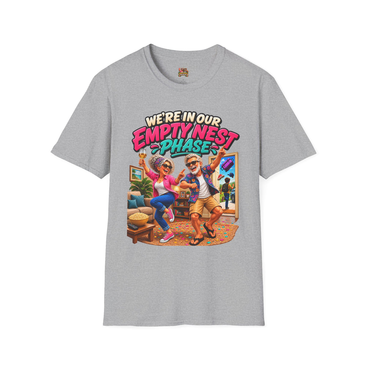 Empty Nest Phase T-Shirt — Fun Retro Parents Retirement Celebration Tee
