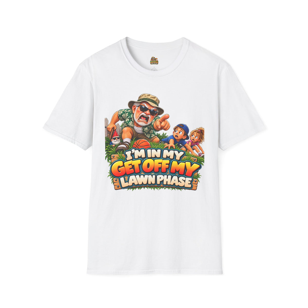 T-Shirt — "I'm in My Get Off My Lawn Phase" Funny Retro Gardening Tee
