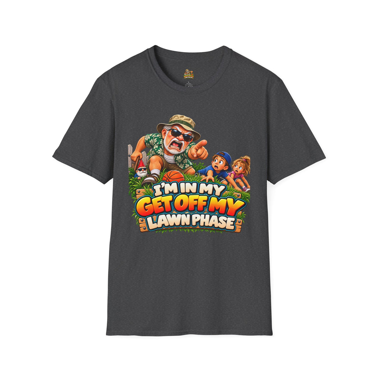 T-Shirt — "I'm in My Get Off My Lawn Phase" Funny Retro Gardening Tee