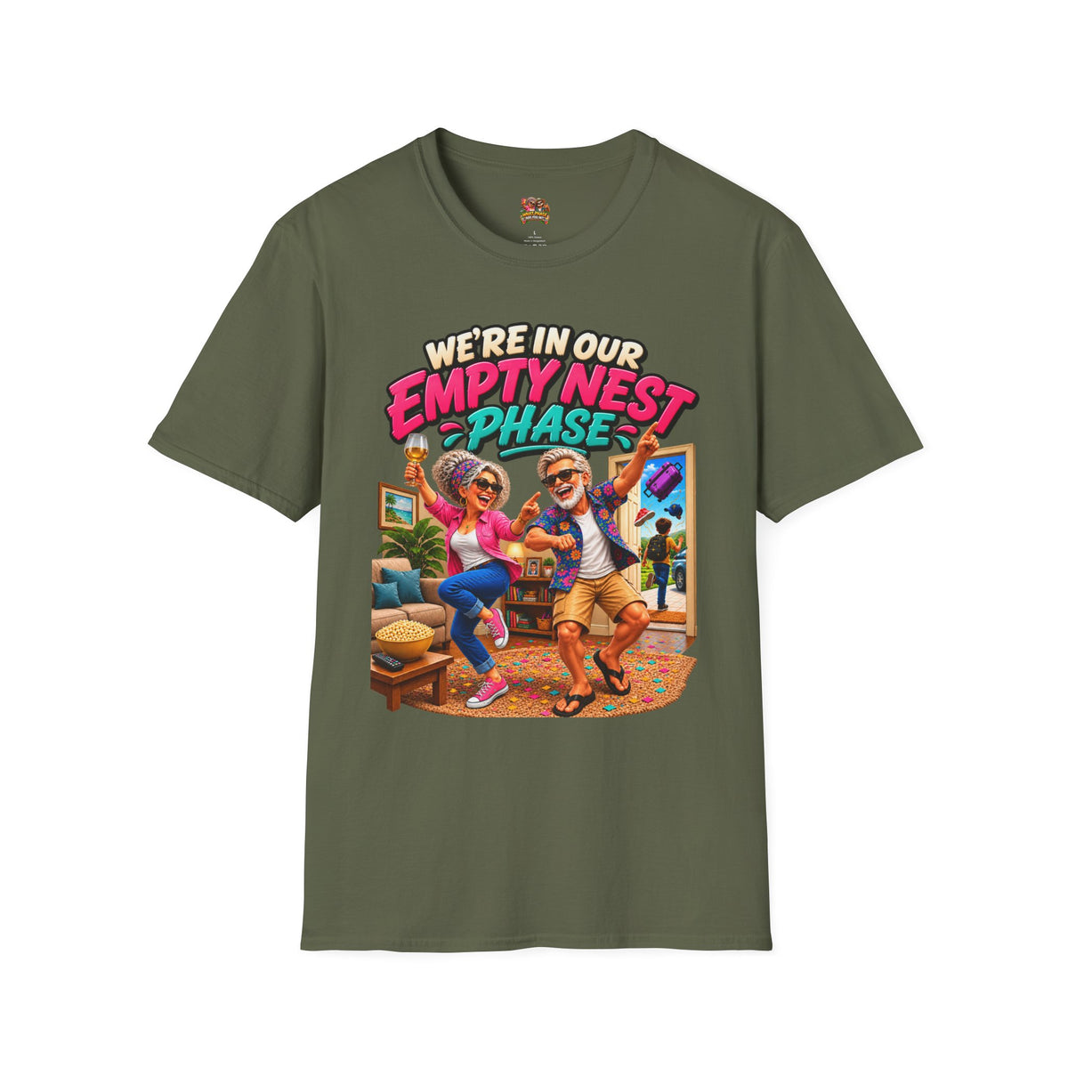 Empty Nest Phase T-Shirt — Fun Retro Parents Retirement Celebration Tee