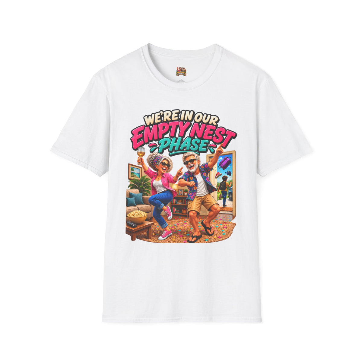 Empty Nest Phase T-Shirt — Fun Retro Parents Retirement Celebration Tee