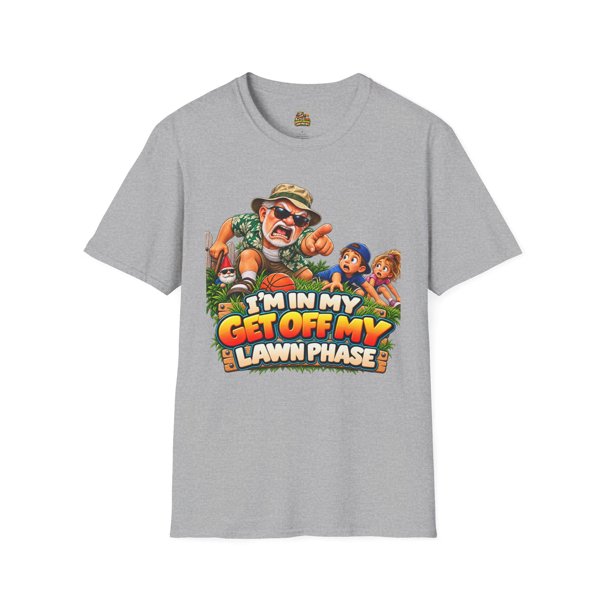 T-Shirt — "I'm in My Get Off My Lawn Phase" Funny Retro Gardening Tee