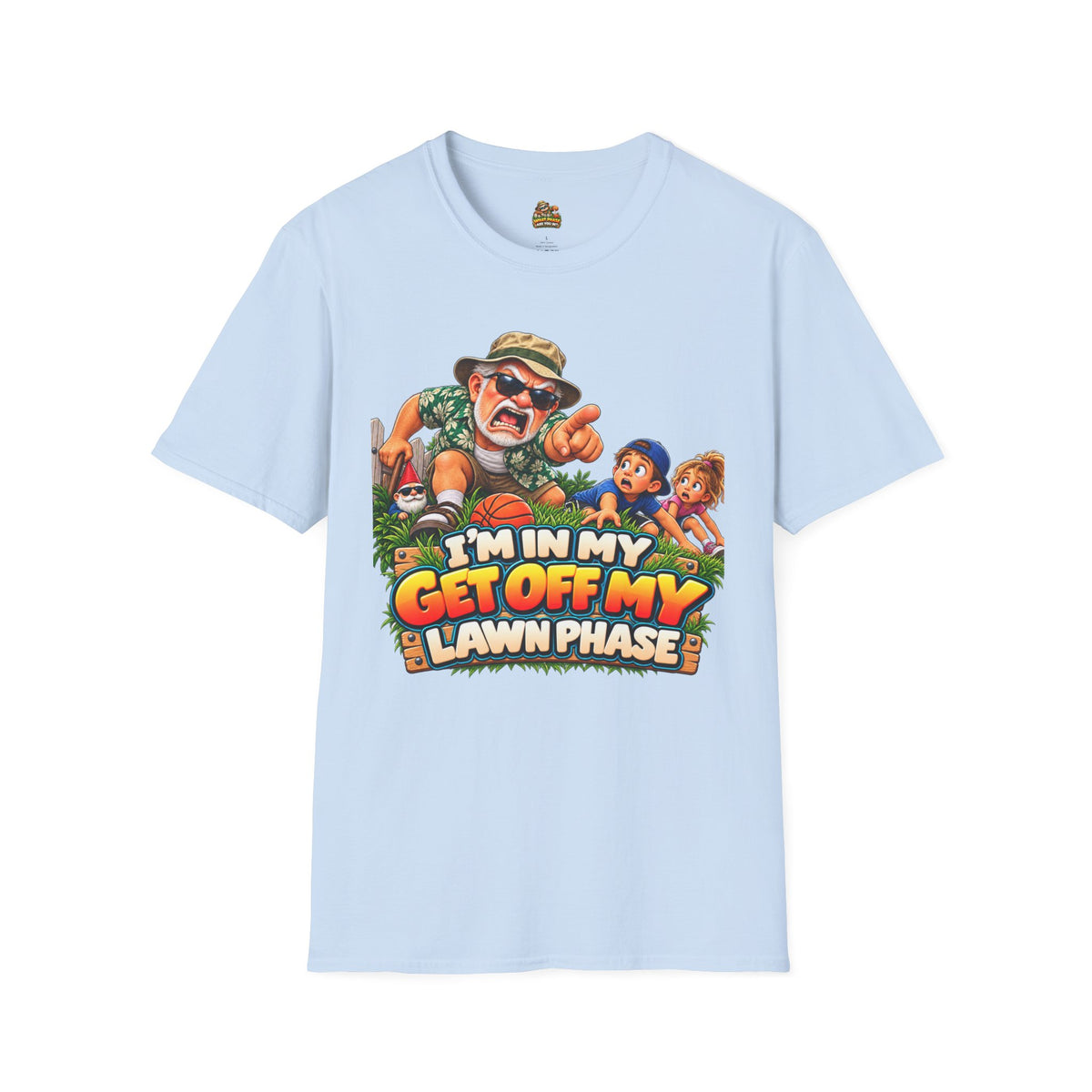 T-Shirt — "I'm in My Get Off My Lawn Phase" Funny Retro Gardening Tee