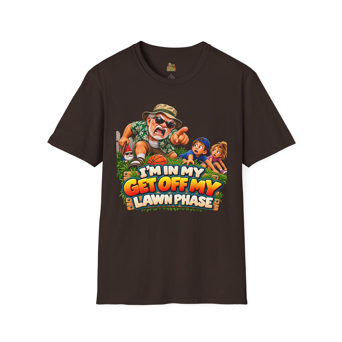 T-Shirt — "I'm in My Get Off My Lawn Phase" Funny Retro Gardening Tee