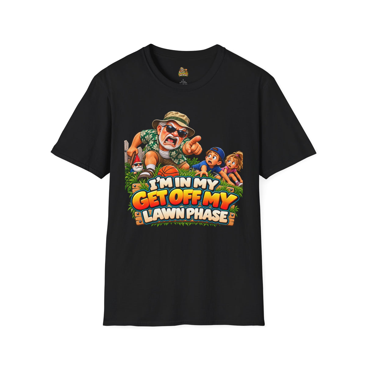 T-Shirt — "I'm in My Get Off My Lawn Phase" Funny Retro Gardening Tee
