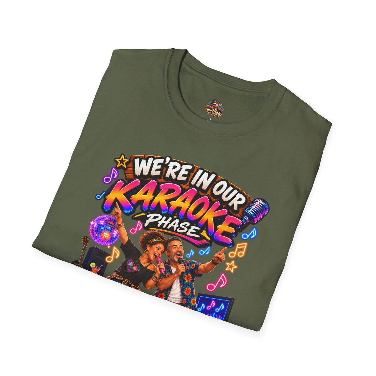 What Phase Are You In? Karaoke Sloth Graphic T-Shirt